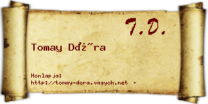 Tomay Dóra névjegykártya